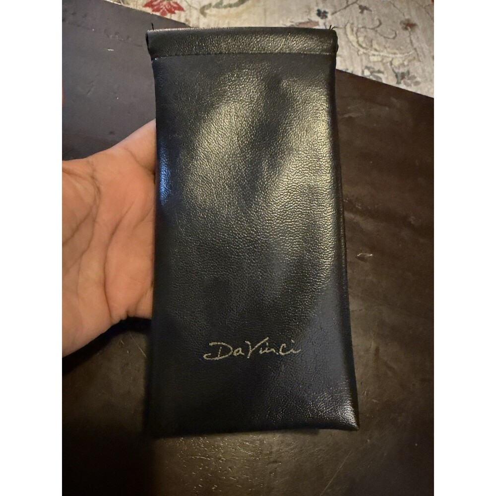 Da Vinci Black Soft Pouch for Glasses Sunglasses Unisex Storage Box Faux Leather